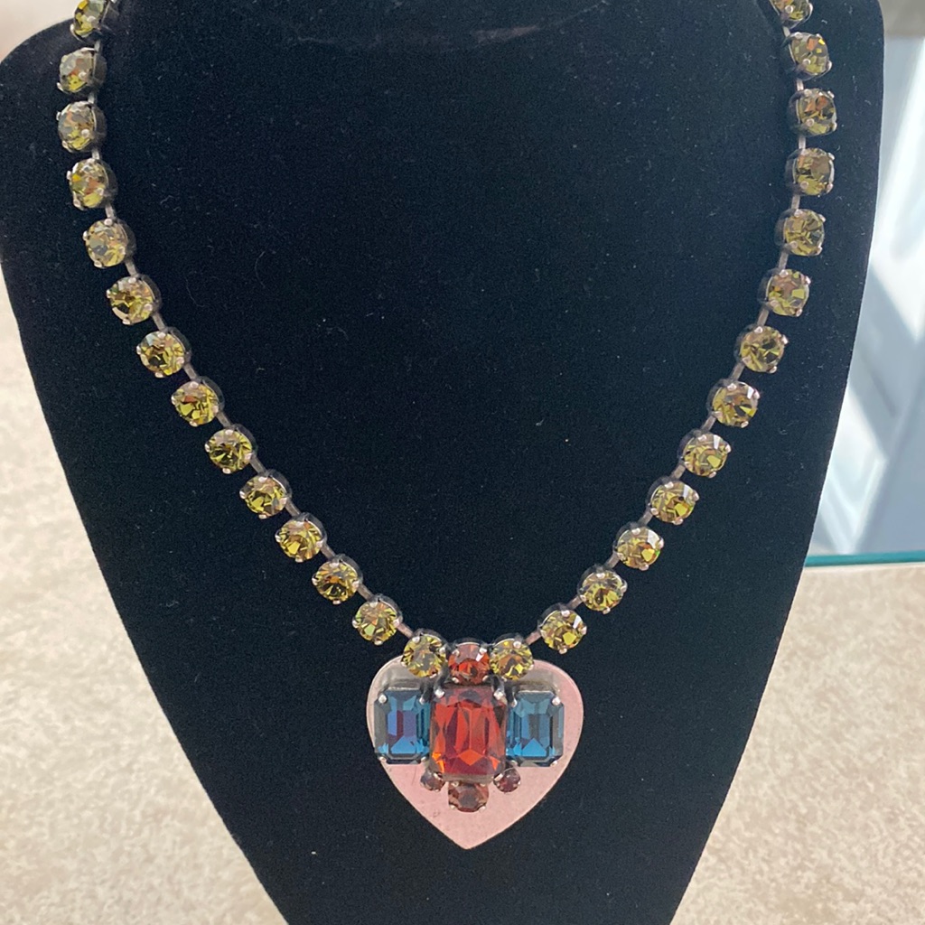 Lk Leetal Kalmanson Heart Stone Statement Necklace